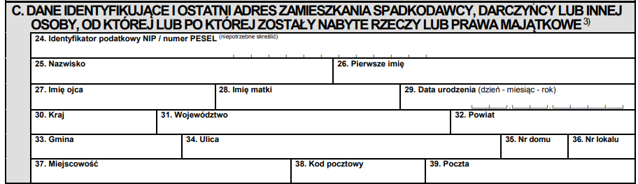 część c formularza sd-z2
